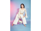 Off White Georgette Sequence With Thread Designer Co-Ord Set - Flory | Grocsy