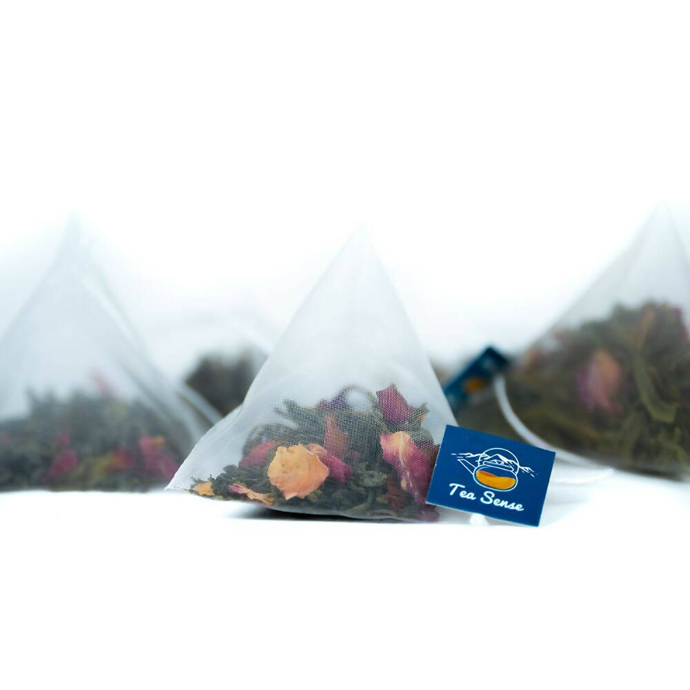 Tea Sense Bed Of Roses Green Tea Bags Box | Grocsy