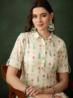 Sangria Printed Kurta With Trousers | Grocsy