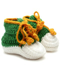 Chutput Kids Woollen Hand Knitted Cassual Detailed Booties - Green | Grocsy