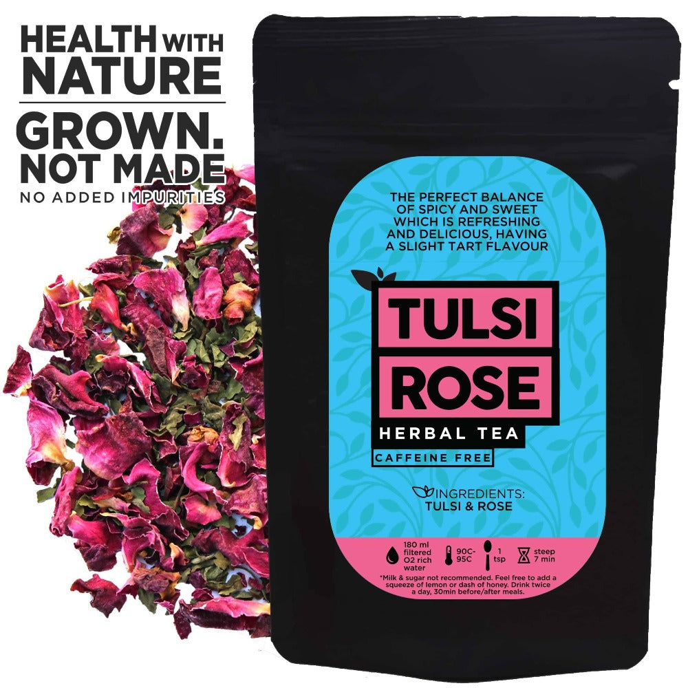 The Tea Trove - Tulsi Rose Herbal Tea | Grocsy