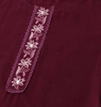 Purple Chinon Silk Embroidered Straight Kurta with Trouser & Dupatta - Salimar | Grocsy