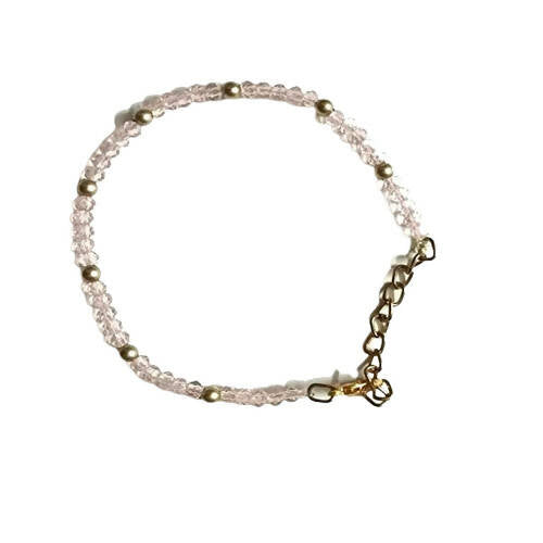 Tiaraa Pink Alloy Beads Bracelets With Stones For Girls