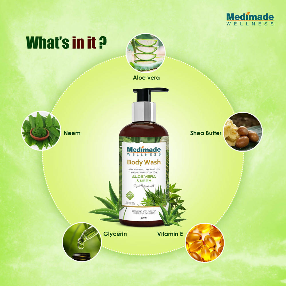 Medimade Wellness Aloevera & Neem Body Wash | Grocsy