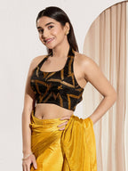 Joban Fashion Mustard Cotton Padded Blouse With Square Neck Sleeveless | Grocsy