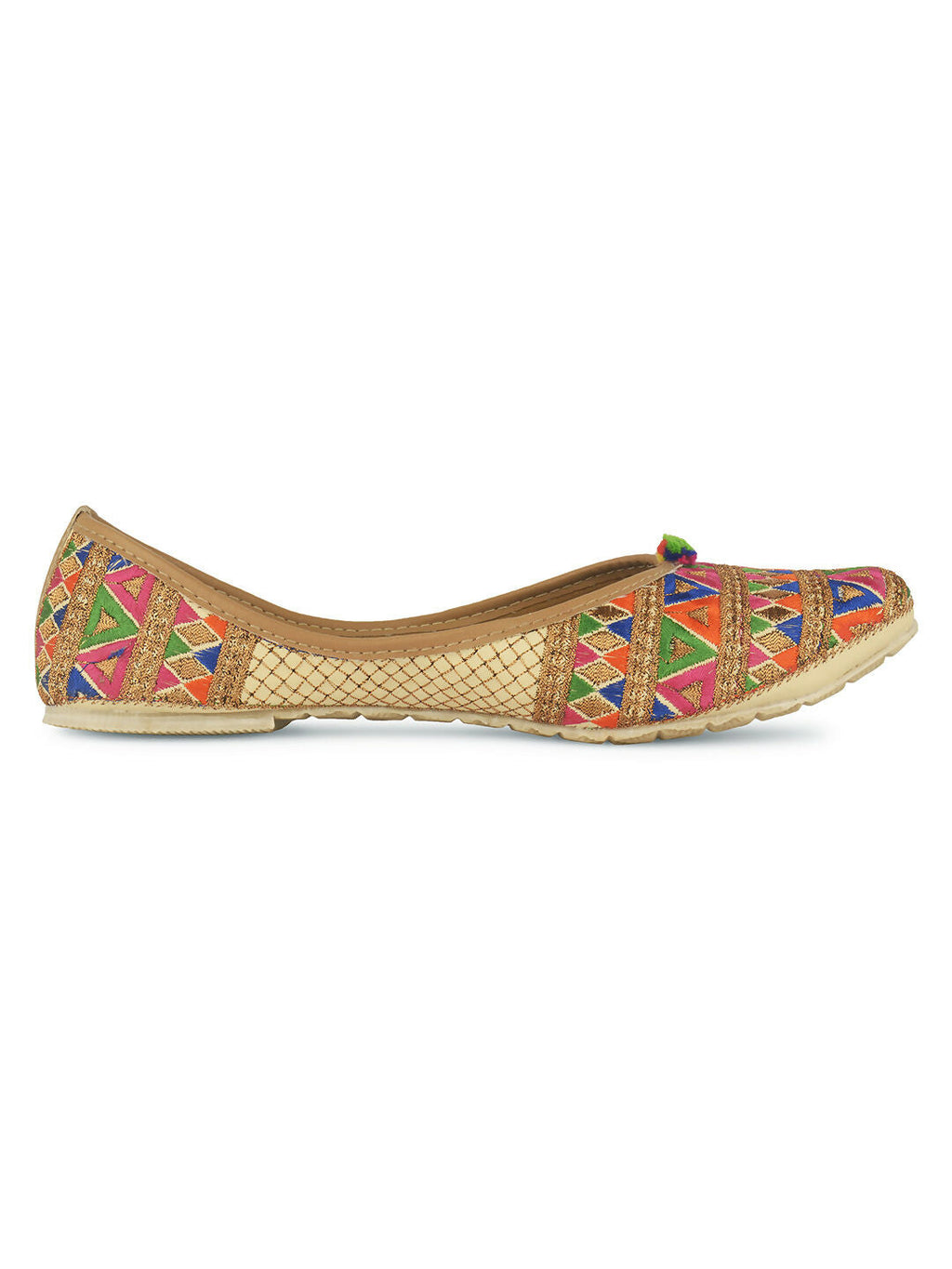 Desi Colour Women Indian Ethnic Footwear-Multi Zigzag | Grocsy