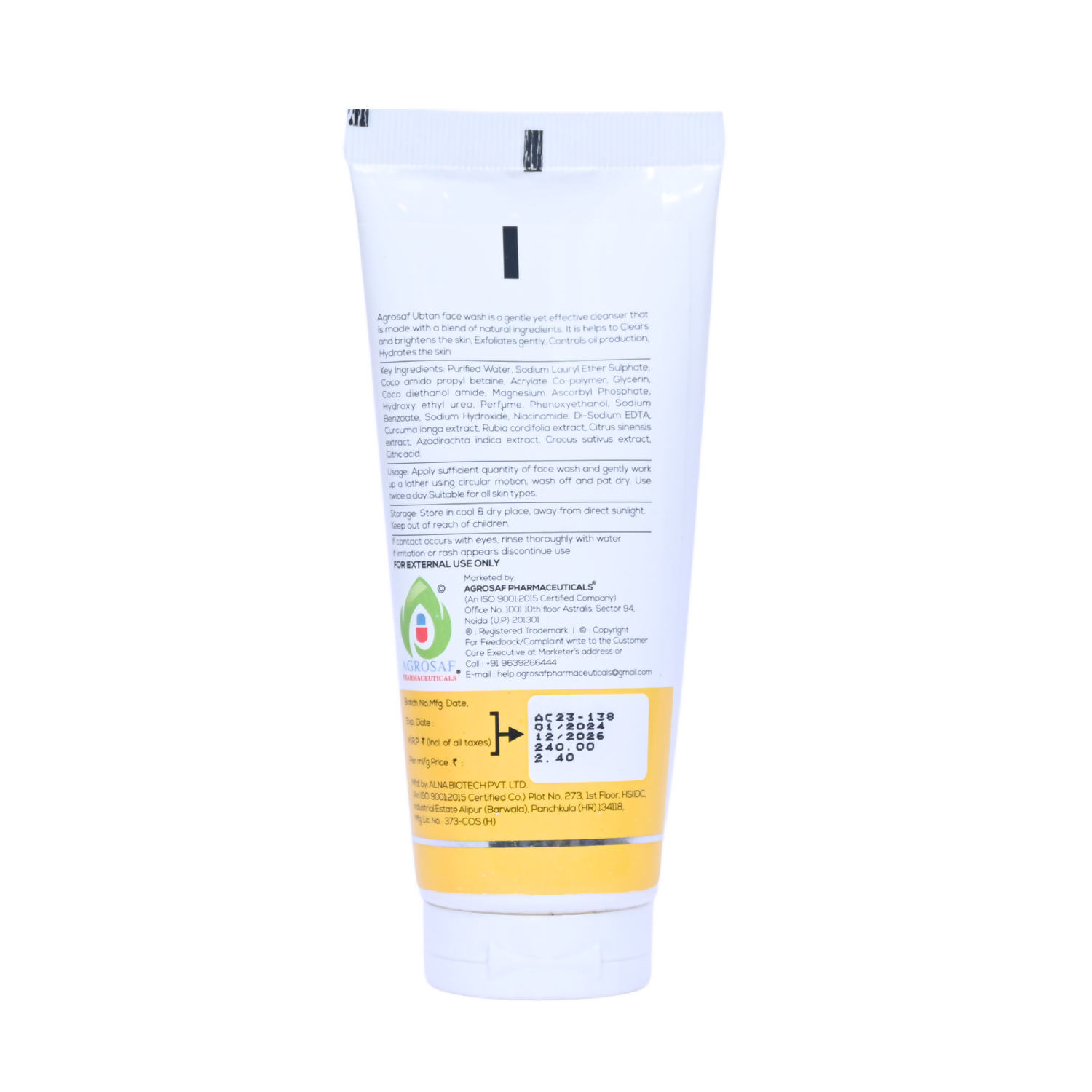 Agrosaf Ubtan Face Wash | Grocsy