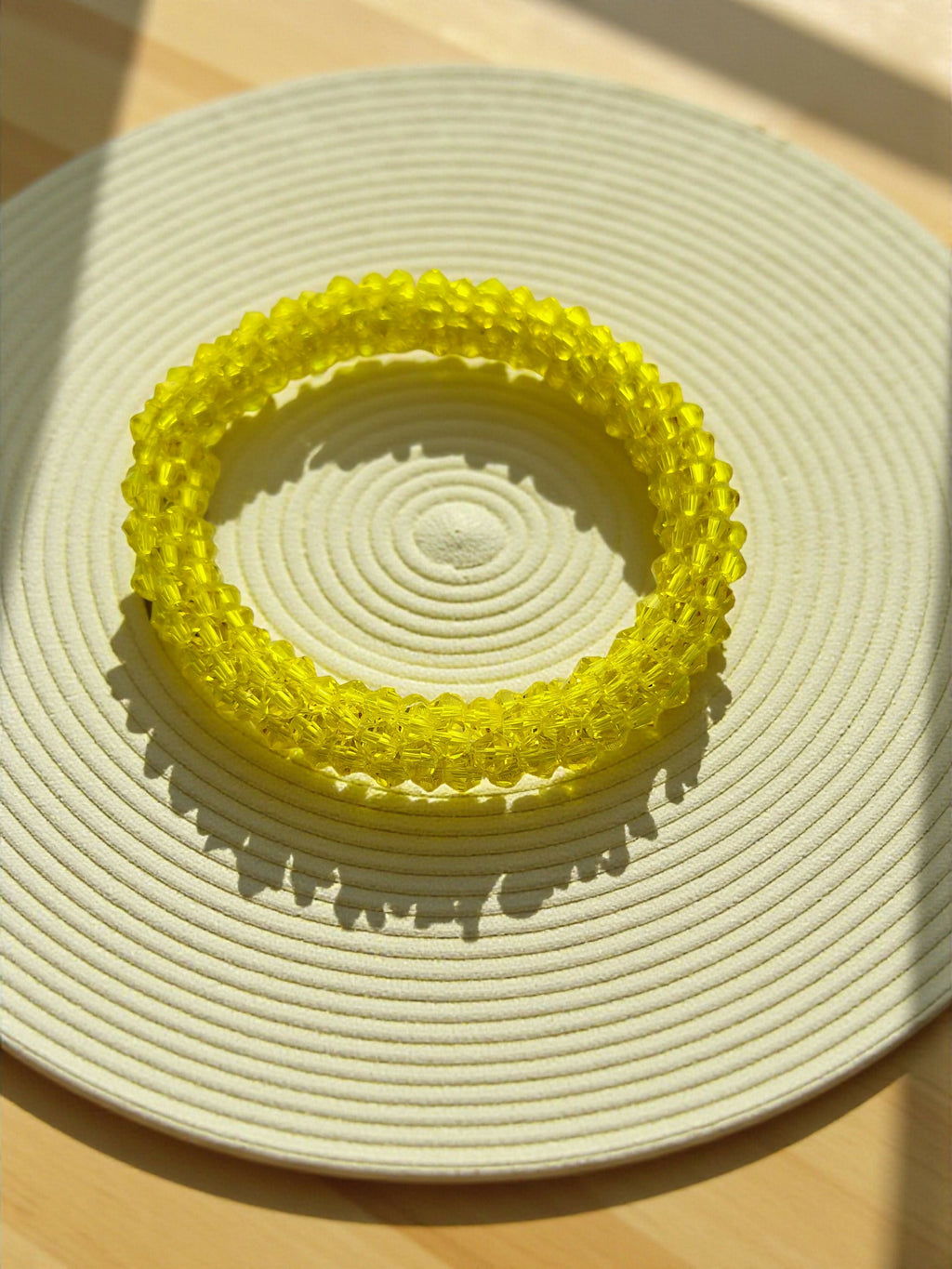 Inhanns Unisex Crystal Bloom – Adjustable Crystal Bead Bracelets - Lemon Yellow | Grocsy