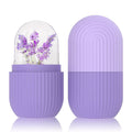 Ice Face Roller Silicone Facial Cube for Eyes Neck Massage Remove Dark Circle - Purple | Grocsy