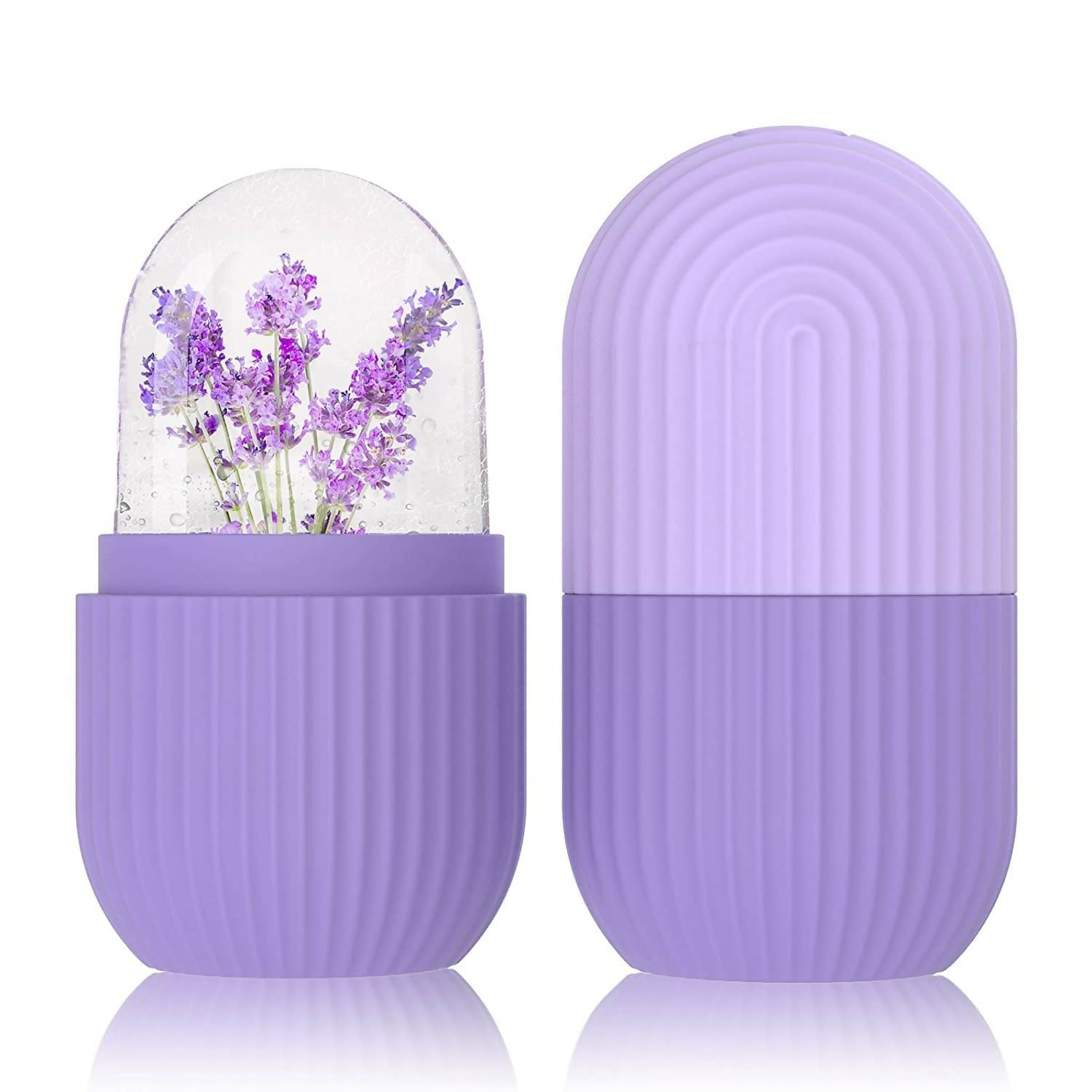 Ice Face Roller Silicone Facial Cube for Eyes Neck Massage Remove Dark Circle - Purple | Grocsy