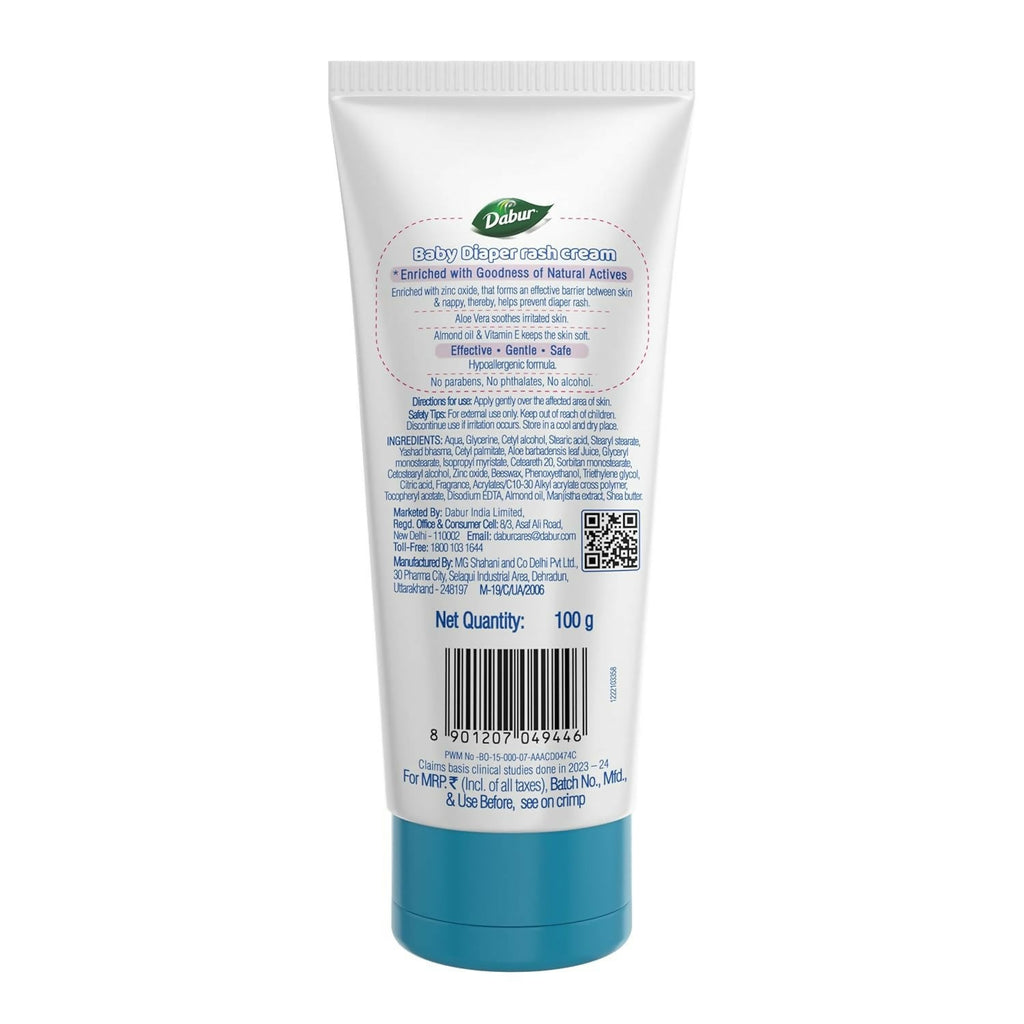 Dabur Baby Rash Cream with Aloe Vera, Almond Oil & Vitamin E for Protection & Prevention against Diaper Rash | Grocsy