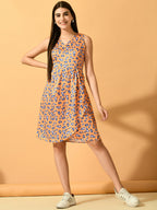 Myshka Women's Yellow Wrap Party Dress | Grocsy