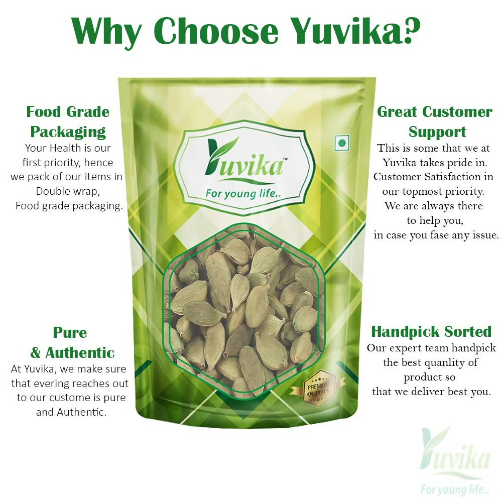 Yuvika Elaichi Choti - Elettaria Cardamomum - Green Cardamom Small | Grocsy