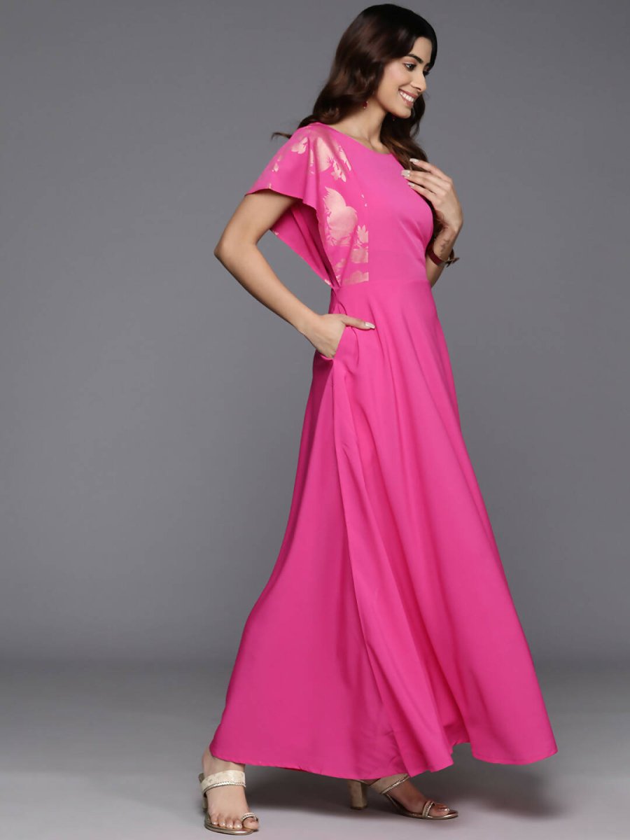 Ahalyaa Women's Traditional wear Dress - Pink | Grocsy