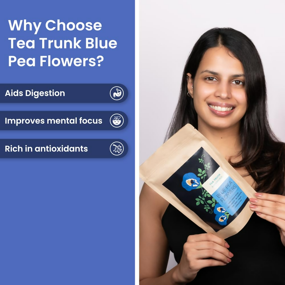Tea Trunk Blue Pea Flowers Natural Anti-Oxidant Butterfly Pea Flower Tisane Green Tea | Grocsy