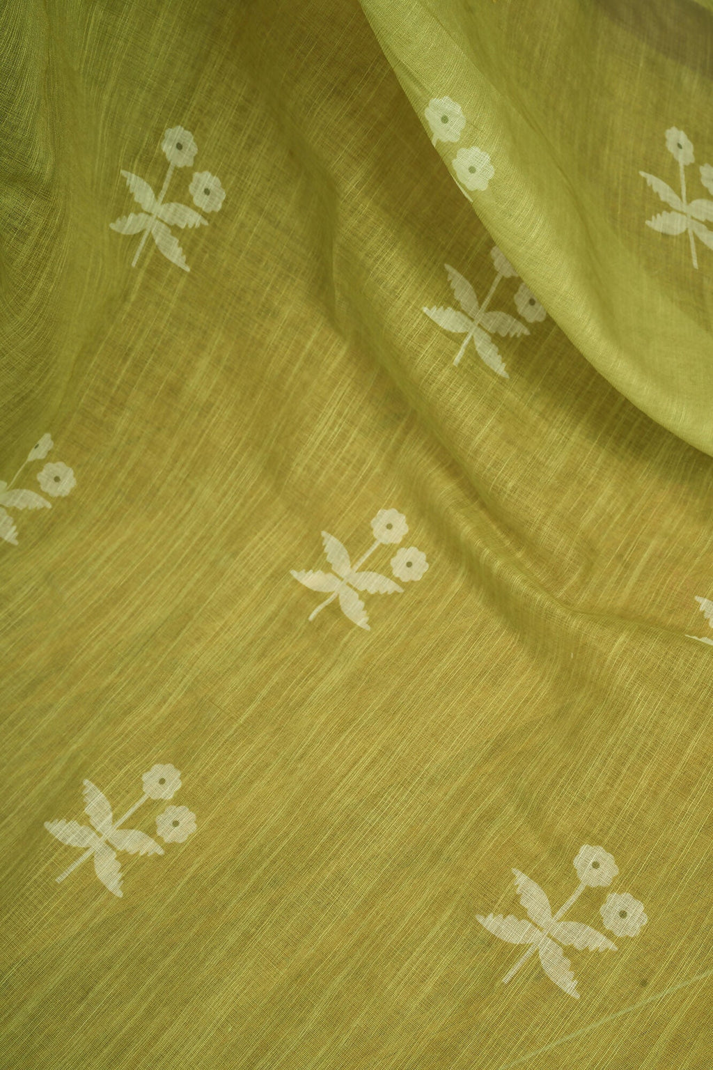 Vastranavya Mehendi Digital Printed Linen Ready To Wear Designer Saree with Unstitched Blouse | Grocsy