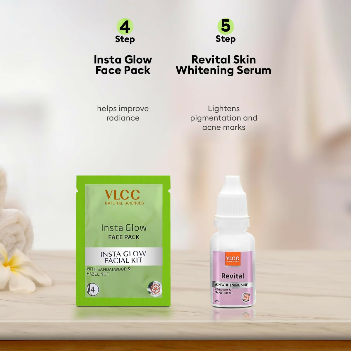 VLCC Salon Series Insta Glow Facial Kit (6 Facials) For Premature Ageing, Youthful Glow Facial Kit | Grocsy