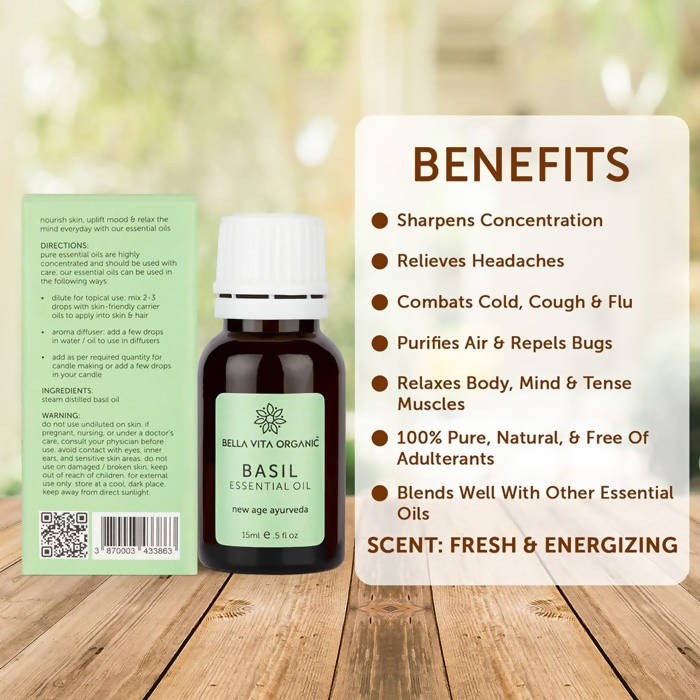 Bella Vita Organic Basil Essential Oil | Grocsy