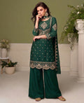 KC Green Wedding Wear Embroidered Crush Silk Salwar Suit | Grocsy