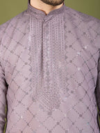 Vastranavya Dusty Peach Exclusive Festival Wear Viscose Silk Thread with Sequence Embroidered Work Kurta with Dupatta | Grocsy