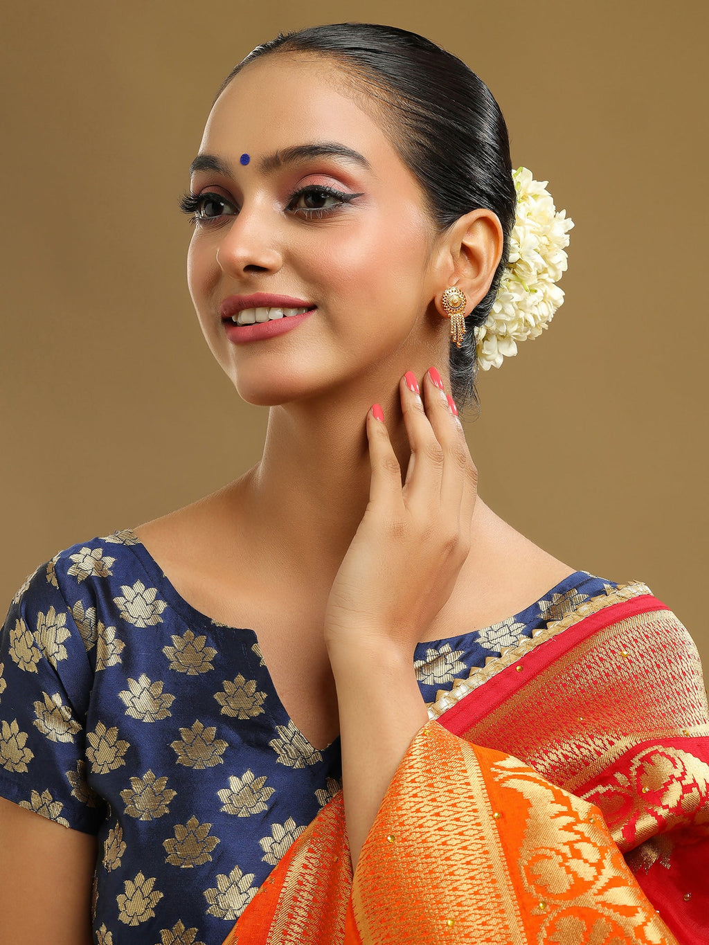 Ruby Raang Gold Dangler Earrings | Grocsy