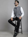 Even Apparels Nehru Jacket With Welt Pockets - Grey | Grocsy