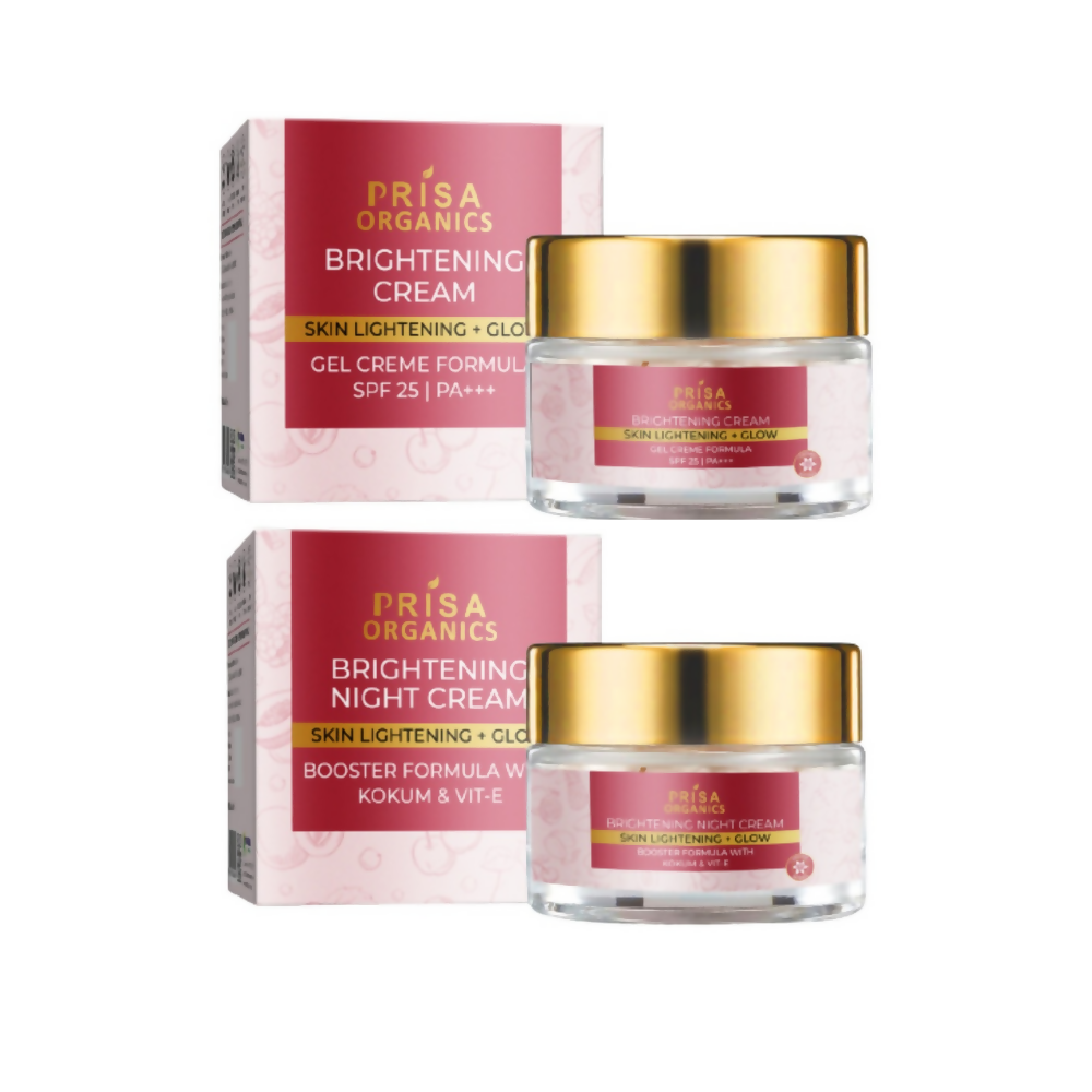 Prisa Organics Brightening Day Cream SPF 25 PA+++ and Brightening Night Cream Combo | Grocsy