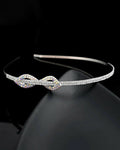 VOJ Silver Plated Bow Shaped AD studded Hairband | Grocsy