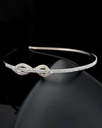 VOJ Silver Plated Bow Shaped AD studded Hairband | Grocsy
