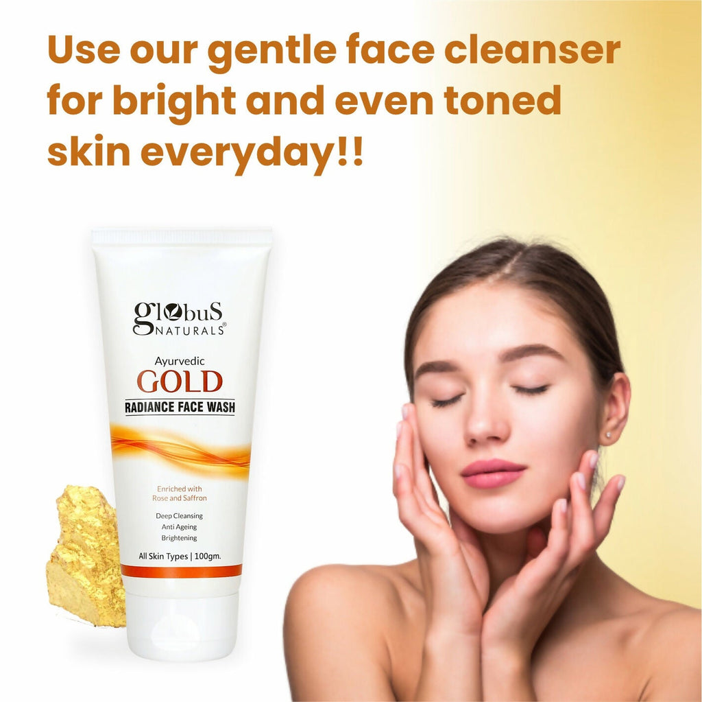 Globus Naturals Gold Radiance Anti Ageing & Brightening Face Wash | Grocsy