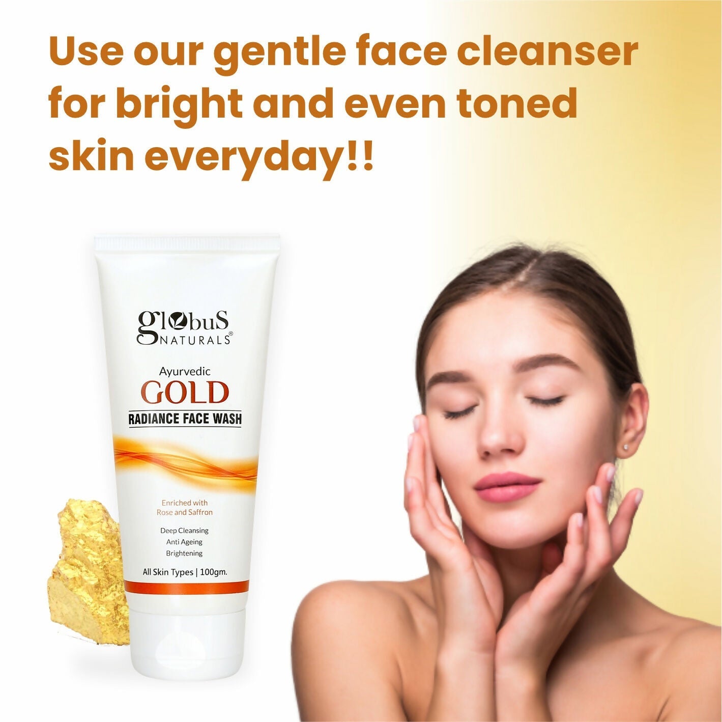 Globus Naturals Gold Radiance Anti Ageing & Brightening Face Wash | Grocsy