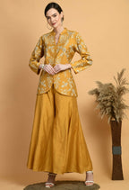 Joban Fashion Mustard Chanderi Kurta Set | Grocsy