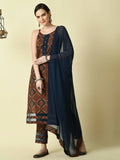 Myshka Women's Multi Straight Kurta & Trousers With Dupatta | Grocsy