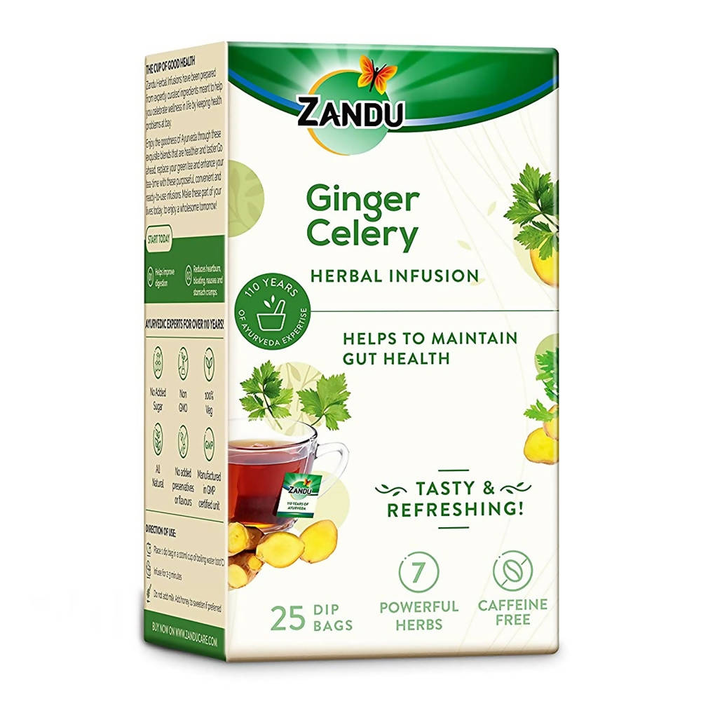 Zandu Ginger Celery Herbal Infusion Tea | Grocsy