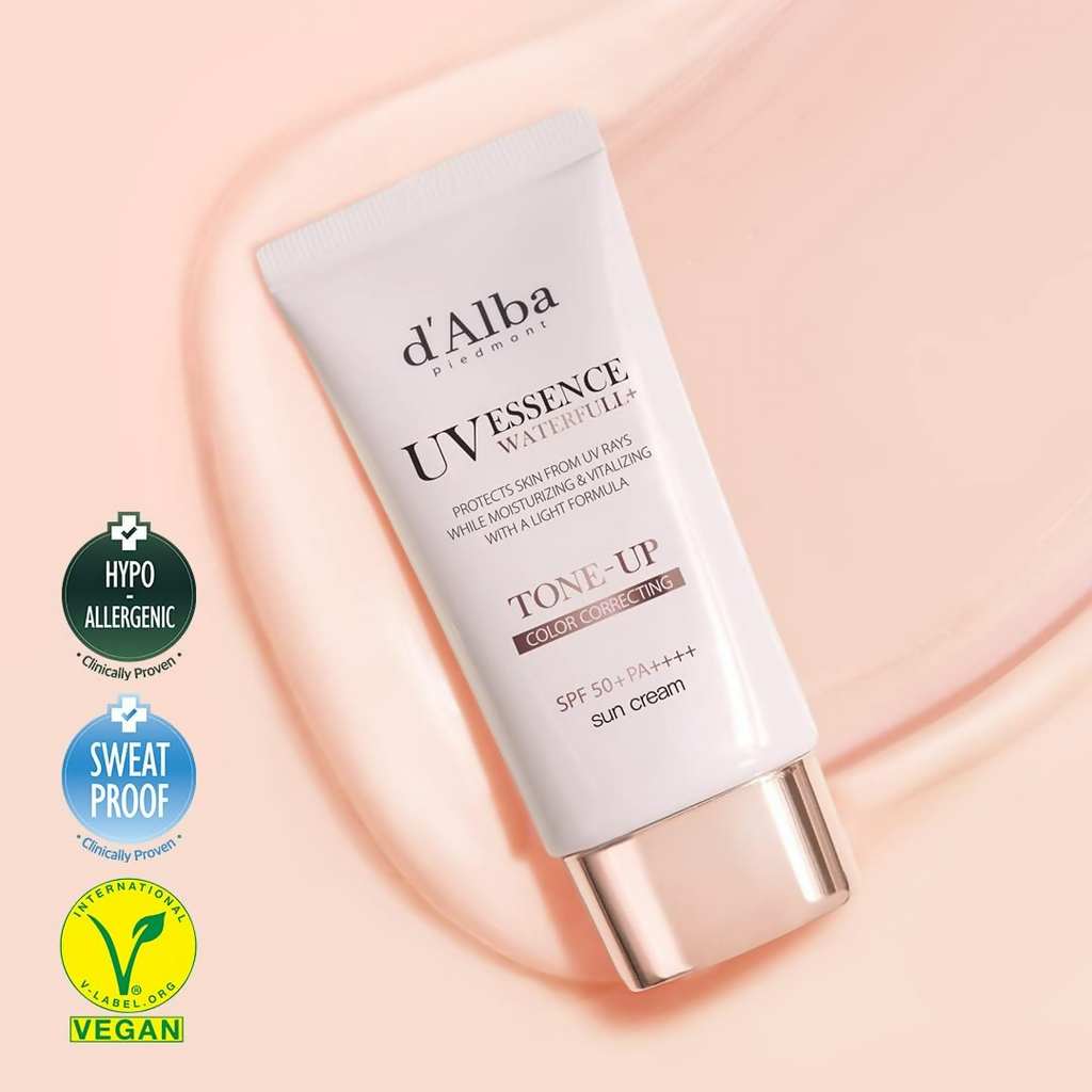 d'Alba Piedmont Italian White Truffle Waterfull Tone-Up Sunscreen Vegan Skincare Tinted Moisturizer With Spf 50+ Pa+++ | Grocsy