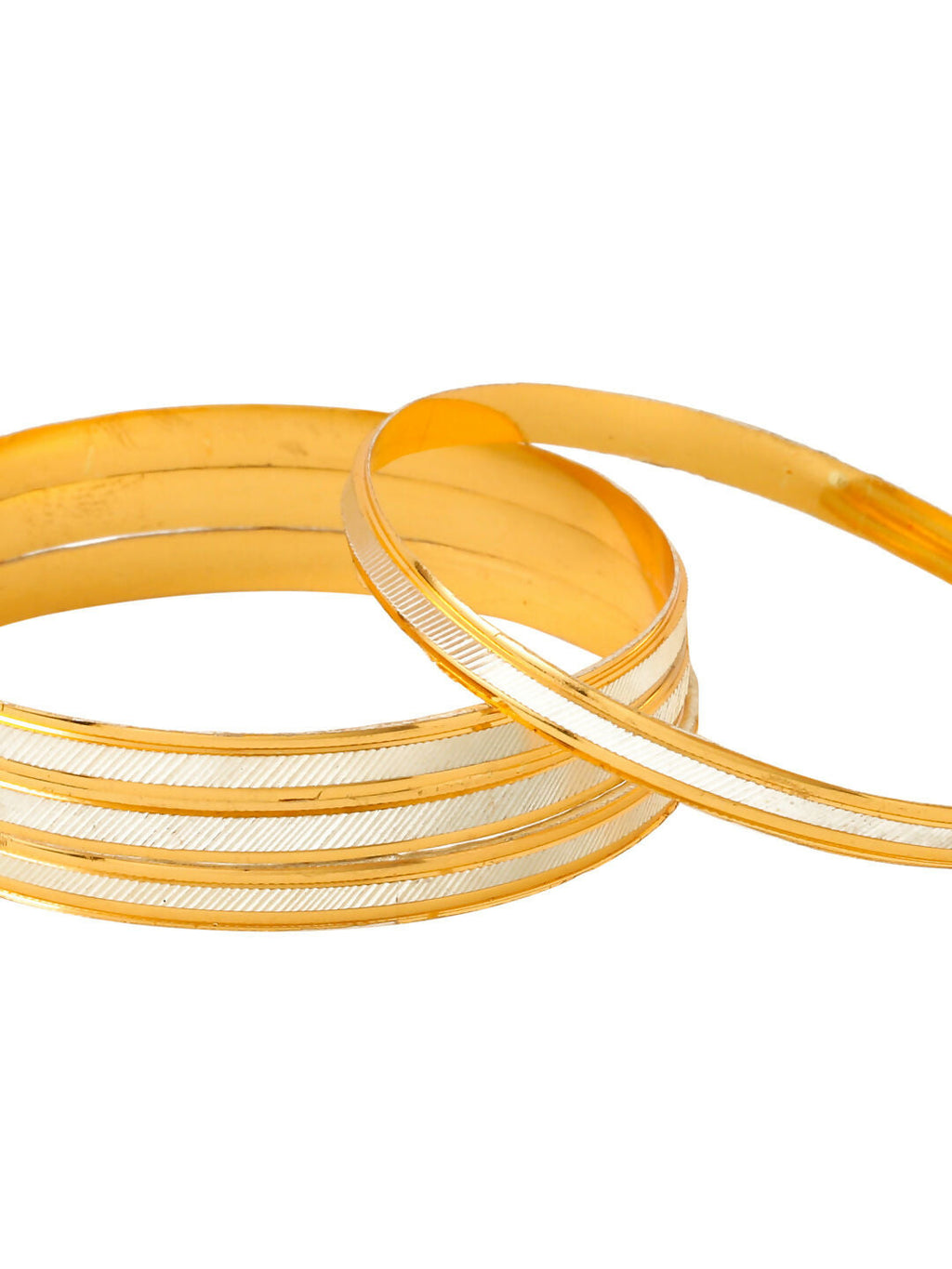 NVR Women's Set of 4 Gold-Polished Traditional Bangles | Grocsy