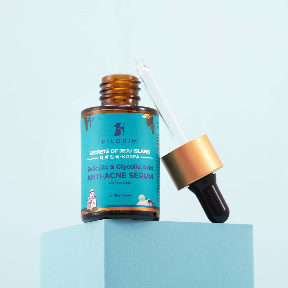 Pilgrim Korean Salicylic Acid 1% + Glycolic Acid 3% Anti Acne Serum For Oily & Acne Prone Skin - Korean Skin Care | Grocsy