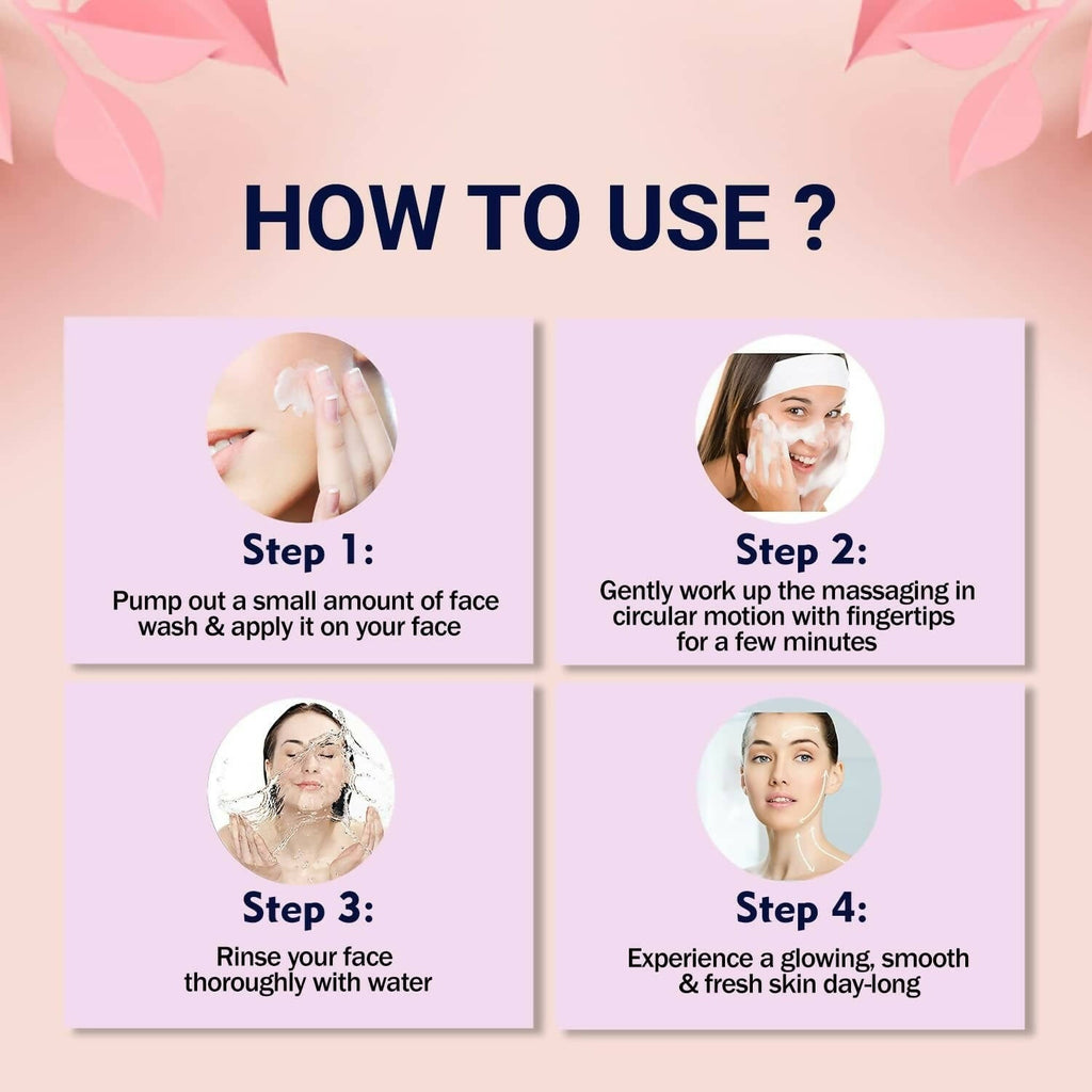NutriGlow NATURAL'S English Rose Face Wash /With Natural Source Ingredients/Clean The Skin/ Glow / Cleansing | Grocsy