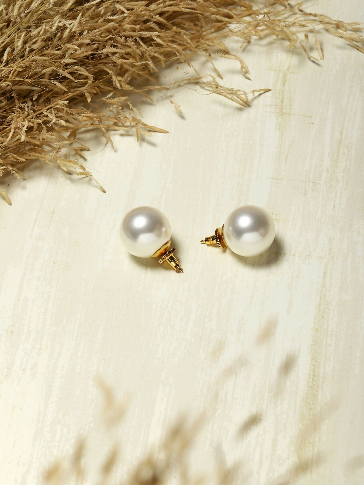 Oversized pearl Studs (22 mm)- Ruby Raang | Grocsy