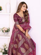 Aastha Fashion Magenta South Soft Silk Zari Weaving Saree | Grocsy