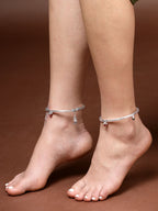 NVR Women's Set of 2 Silver-Plated Kada Anklets | Grocsy