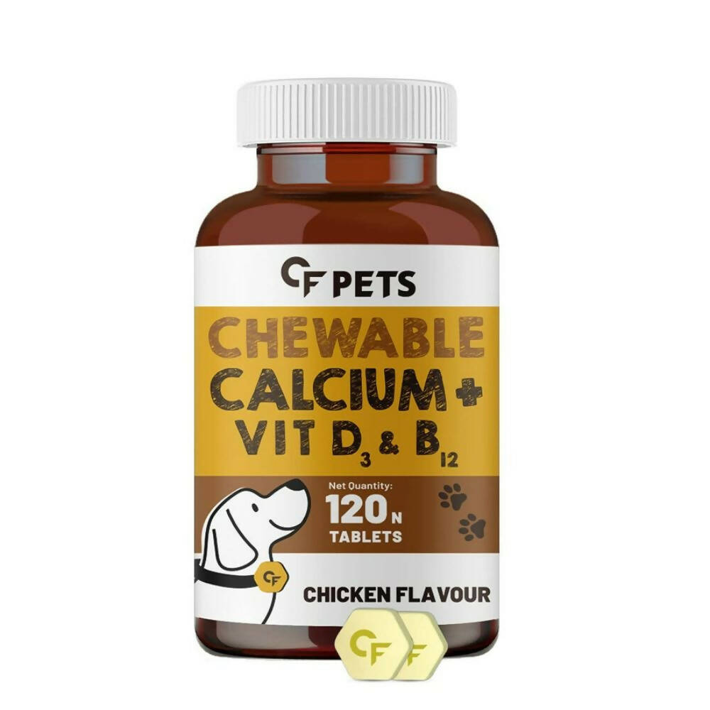 Carbamide Forte Pets Chewable Calcium Supplement with Vitamin D3, B12 Magnesium & Zinc Tablets | Grocsy