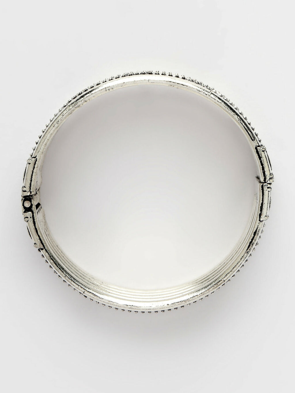 NVR Women's Set of 2 Silver-Toned German Silver Oxidised Kada Bangle
