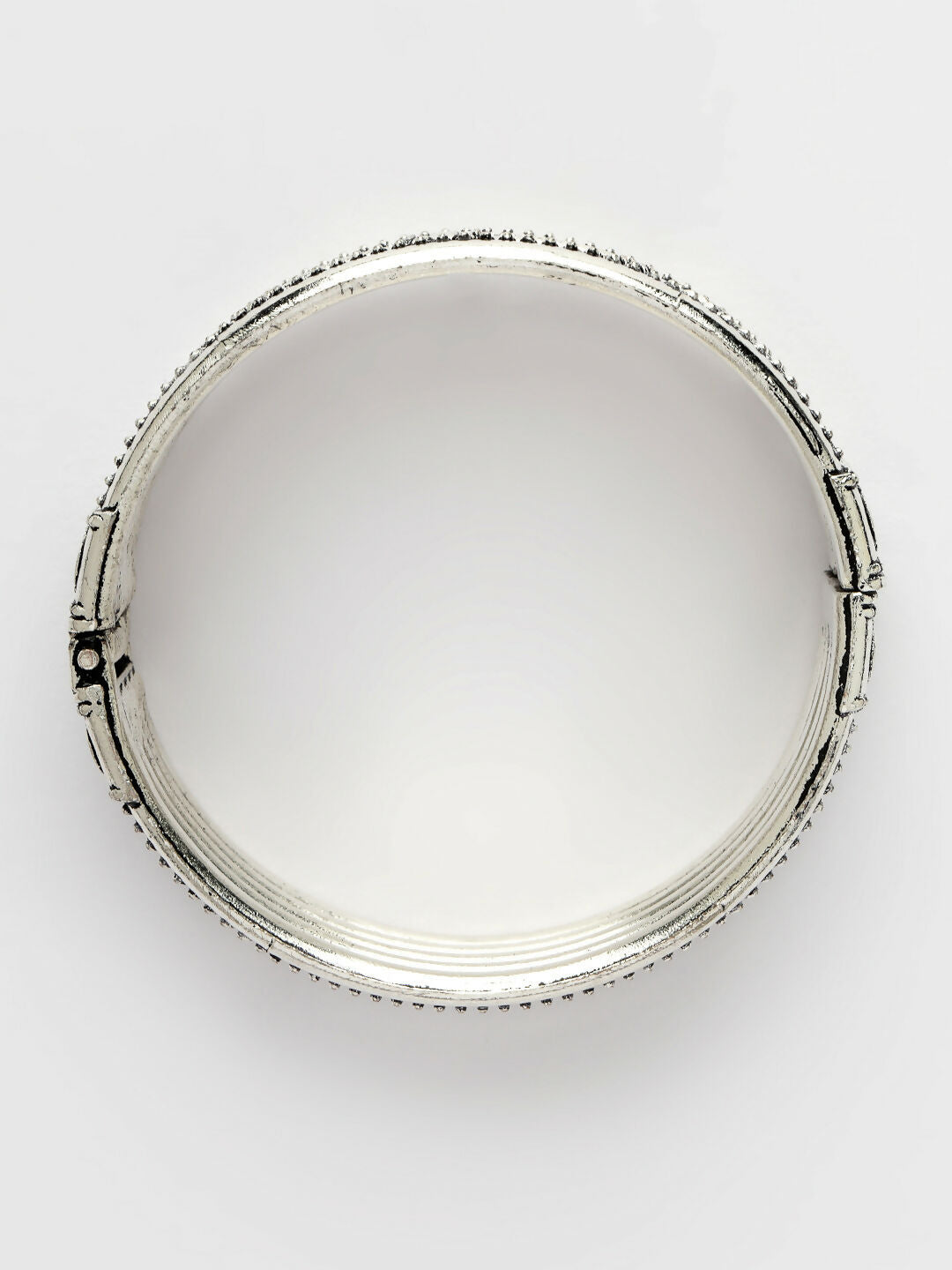 NVR Women's Set of 2 Silver-Toned German Silver Oxidised Kada Bangle