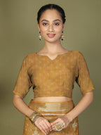 Shree Shyam Fashion Cotton Golden Saree | Grocsy