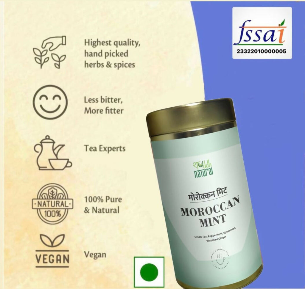 Shuddh Natural Moroccan Mint Green Tea | Grocsy