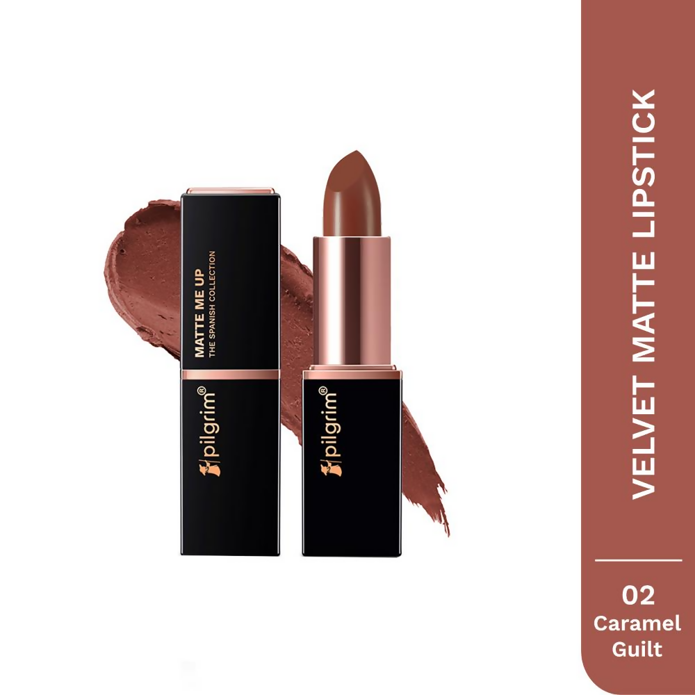 Pilgrim Matte Me Up! Bullet Lipstick - 02 Caramel Guilt | Grocsy