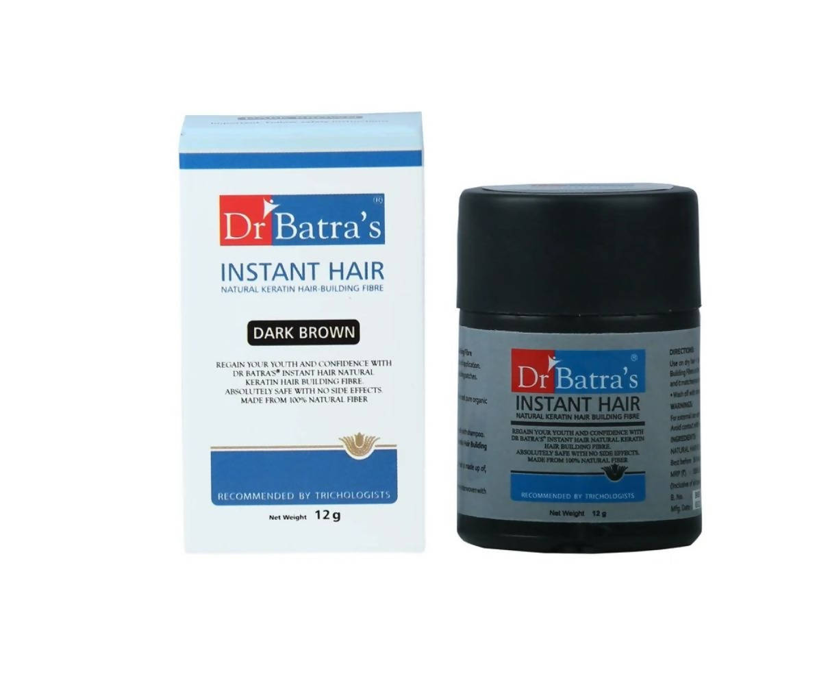 Dr. Batra's Instant Hair Natural keratin Hair Building Fibre - Dark Brown | Grocsy