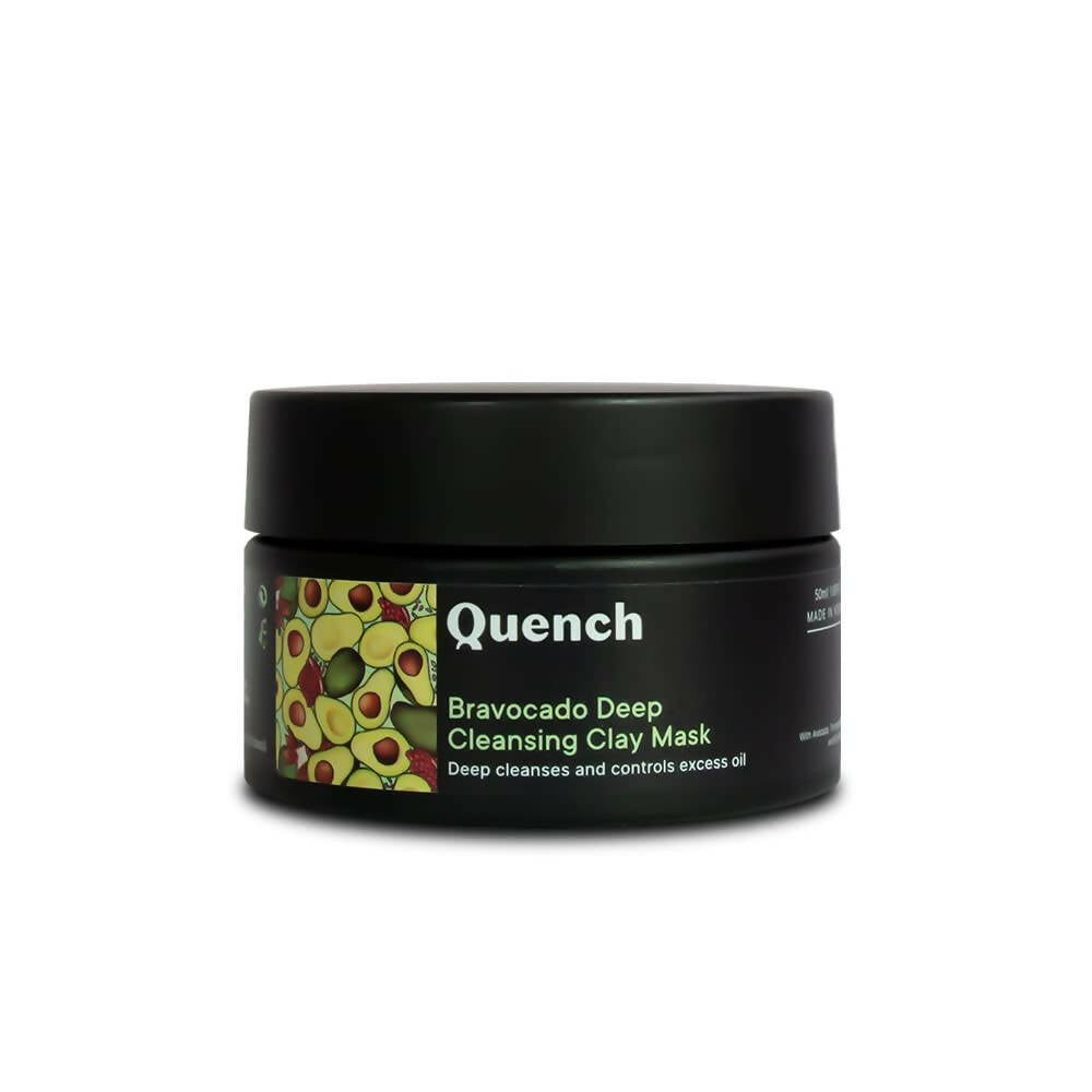 Quench Botanics Bravocado Deep Cleansing Clay Mask With Avocado, Rice Water & Pomegranate - Korean Skincare | Grocsy