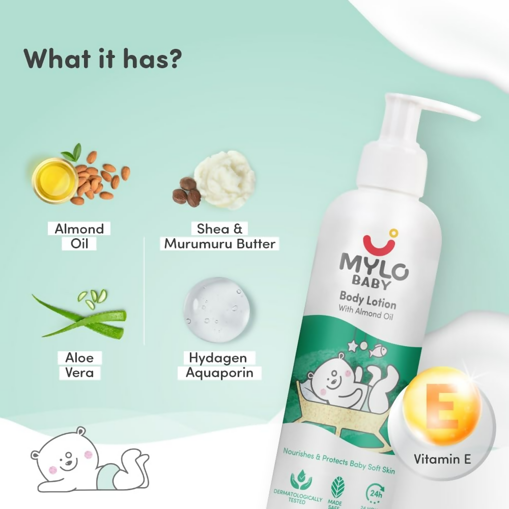 Mylo Baby Lotion Long Lasting 24 Hours Moisturization Soothes Dryness | Grocsy